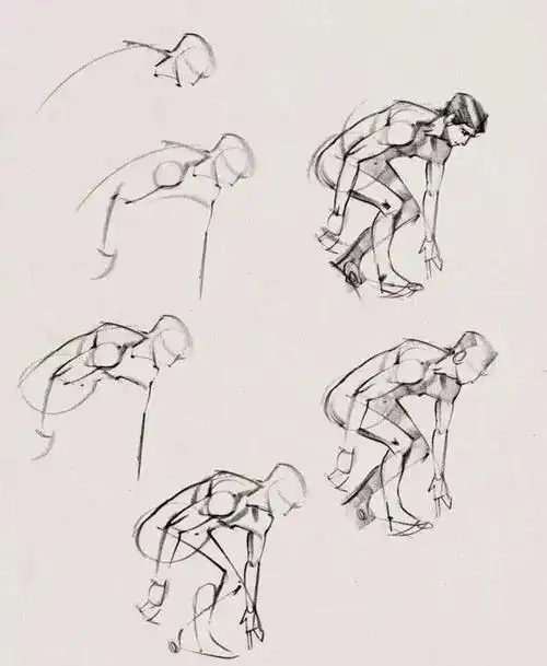 一组很适合美术生临摹的速写动态作品