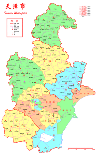天津行政地图