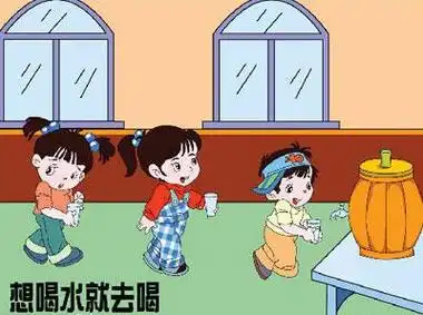 孩子排队喝水简笔画喝水的男孩简笔画幼儿喝水排队简笔画排队喝水卡通