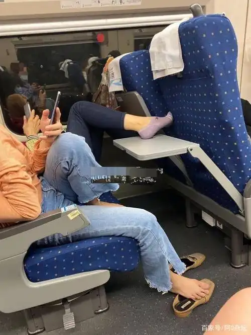 两女子高铁齐脱鞋袜 脚踩吃饭小桌板 网友直呼恶心