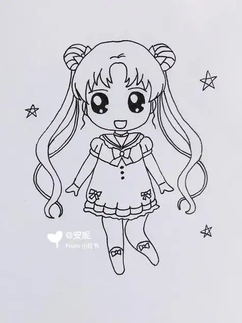 动漫卡通简笔画 动漫卡通简笔画 美少女 简笔画图片大全-蒲城教育文学