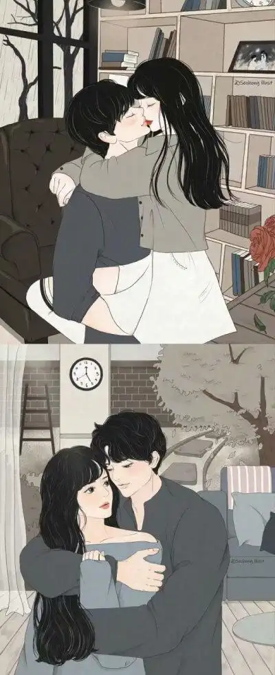 甜甜的情侣北背景