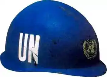 维和部队蓝色贝雷帽简笔画