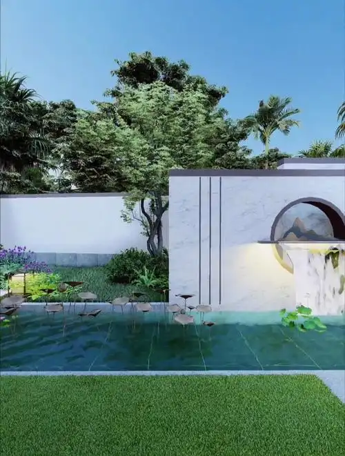 创作灵感庭院时尚水景墙,简约大气才是王道-度小视