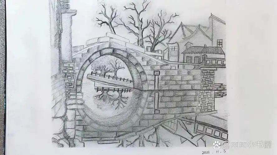 素描江南古镇(含绘画步骤