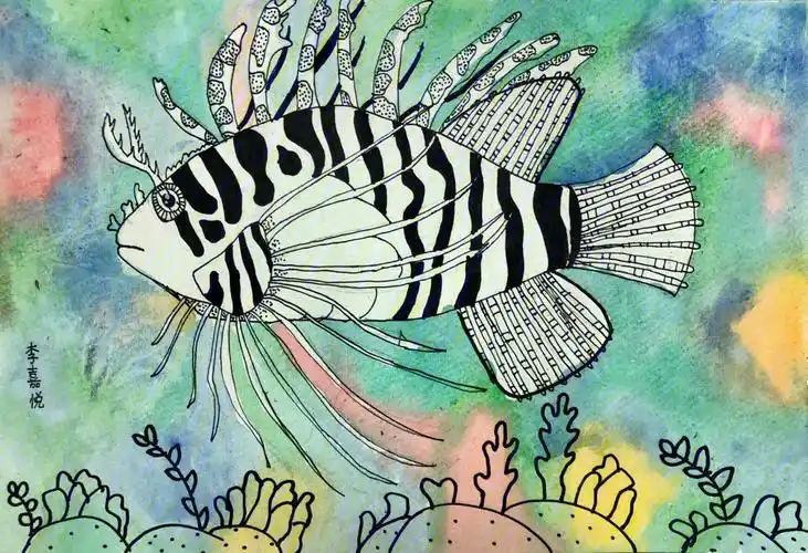 创意绘画狮子鱼