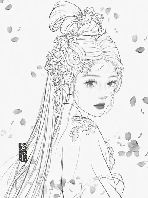 古风人物线稿练习