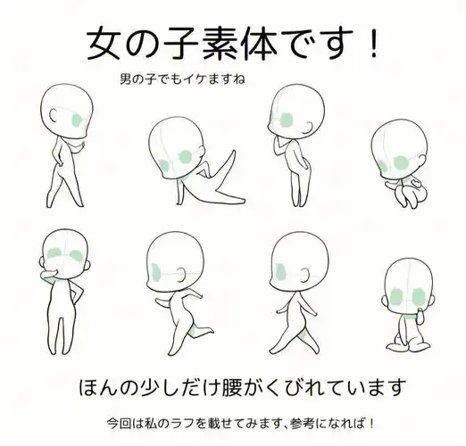 绘画素材动漫q版的人体