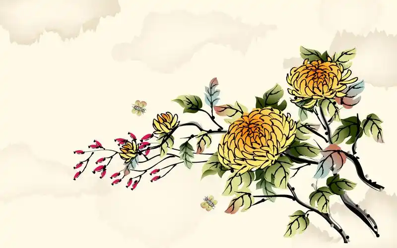 精选素雅的中国风古典手绘植物图片桌面壁纸高清(2)
