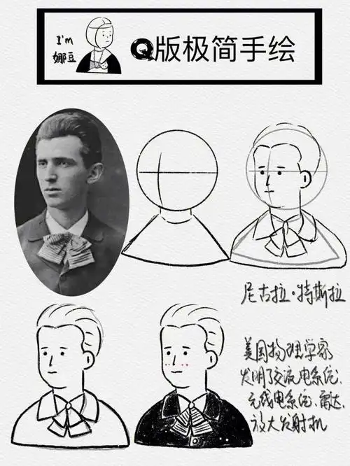 day23黑白人物简笔画大背头