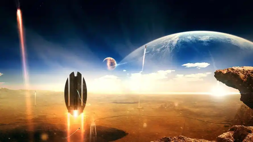 宇宙飞船飞向太空 桌布 - 1920x1080 全高清