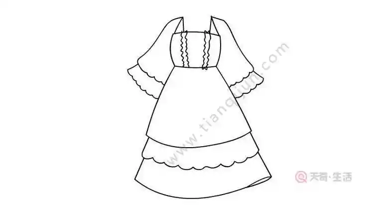 公主裙子简笔画步骤颜色画法