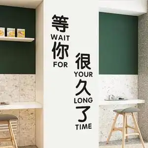 等你很久了网红文字墙贴纸餐厅小吃店奶茶服装店墙面装饰ins贴画