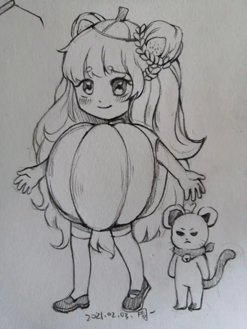 可爱动漫女生q版全身绘画教程 还是库存呀