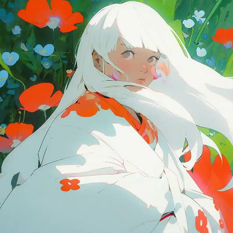 白发少女唯美动漫头像 每一处风景都是生命的驿站,用乐观的心看待万物