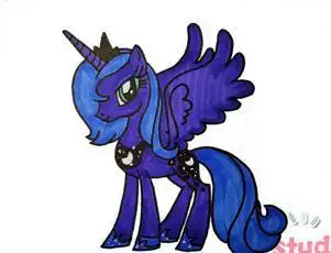 小马宝莉简笔画,月亮公主简笔画教程