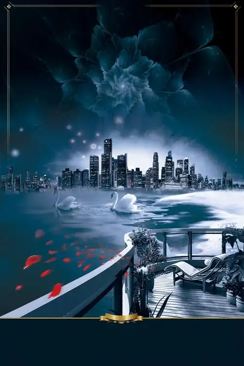 深色大气高档地产海报背景素材