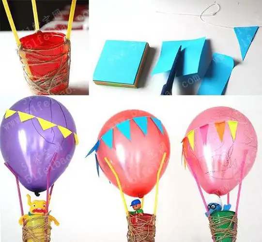 旧物改造做小朋友升空热气球手工作品