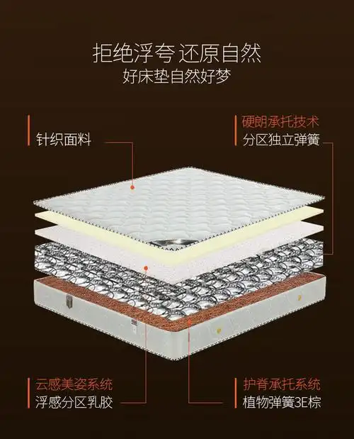 元素席梦思床垫20cm厚弹簧床垫加厚双人1.5m1.