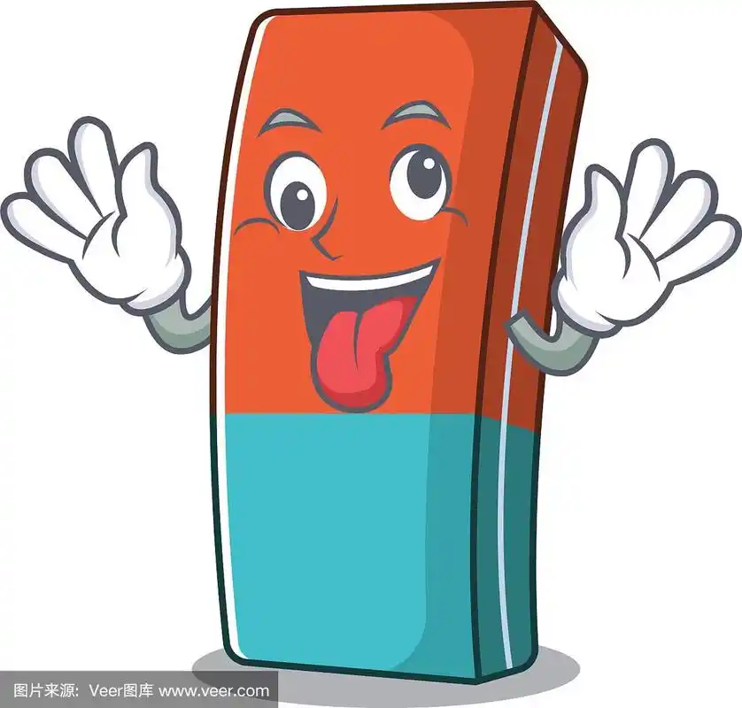 橡皮擦卡通人物风格与一个疯狂的脸