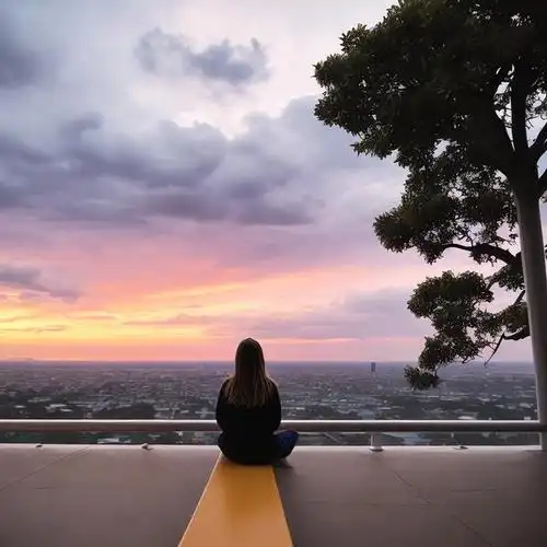图片生成参数关键字:1女孩,黑色空气,城市景观,云,cloudy_sky,黄昏