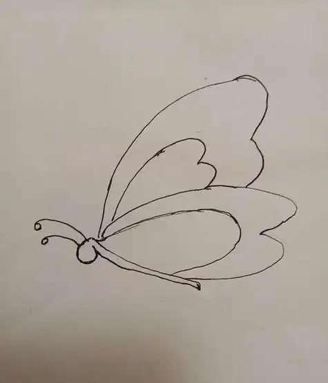 儿童简笔画飞翔的蝴蝶