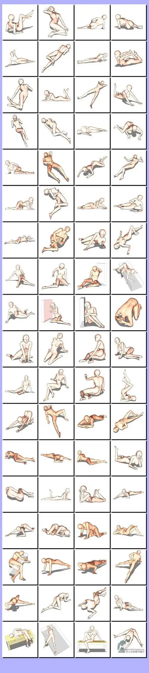 国外动漫卡通人体姿势动作1584个人体姿势大合集da0013淘宝网