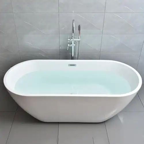 亚克力独立式椭圆型鸡蛋型酒店民宿工程成人家用1米5浴缸1米7浴盆