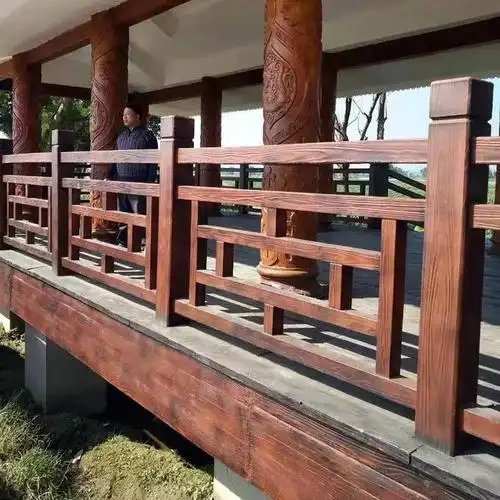 水泥仿木栏杆混凝土仿木纹中字桥梁景区护栏