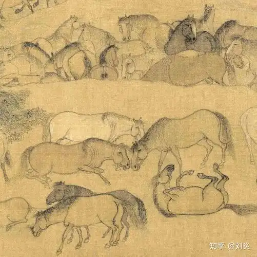 宋画第一人李公麟五马图