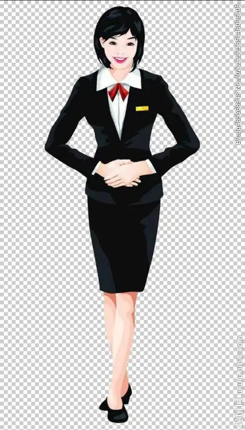 黑色西装商务美女免抠素材图片