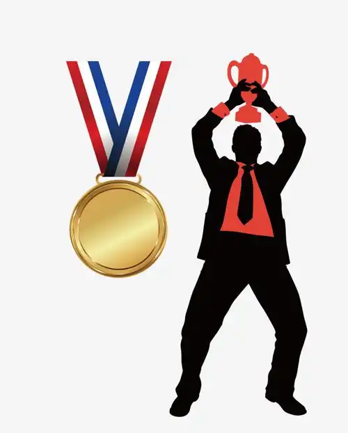 > 矢量手绘卡通冠军人物