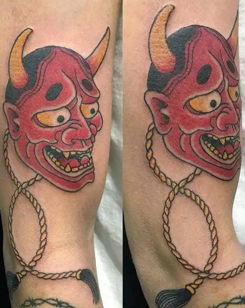 赤般若纹身图片_手臂老传统般若纹身图案