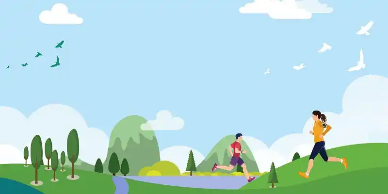 海报背景在城市道路上运行是马拉松赛跑选手克服困难运动健身户外跑步