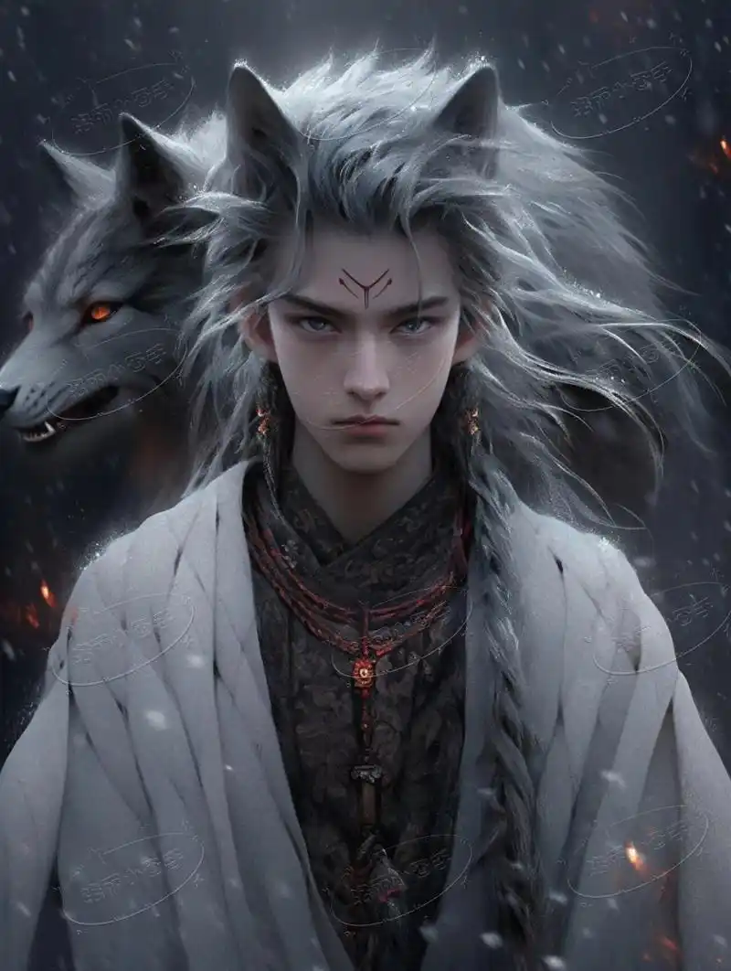 男狐妖 千妖千面02 九尾男狐5图 #画画的日常# #绘画# #插画# #画画