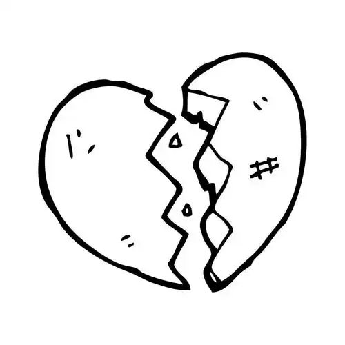 破碎的心卡通,矢量,破碎的心卡通白色背景上