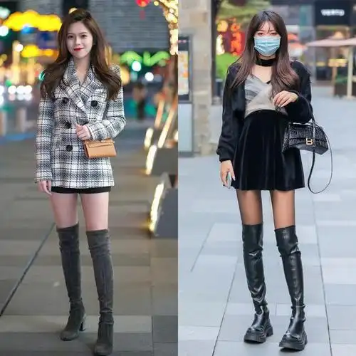 今年流行的短裙长靴这么穿个性大方又显高魅力十足