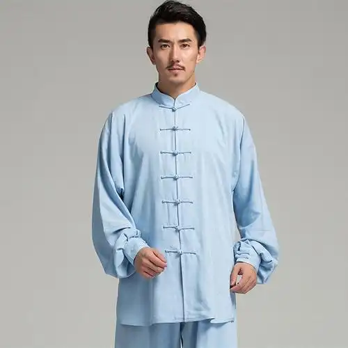 棉麻太极服装短袖太极服古达女春秋中国风夏天棉麻亚麻太极拳练功服男