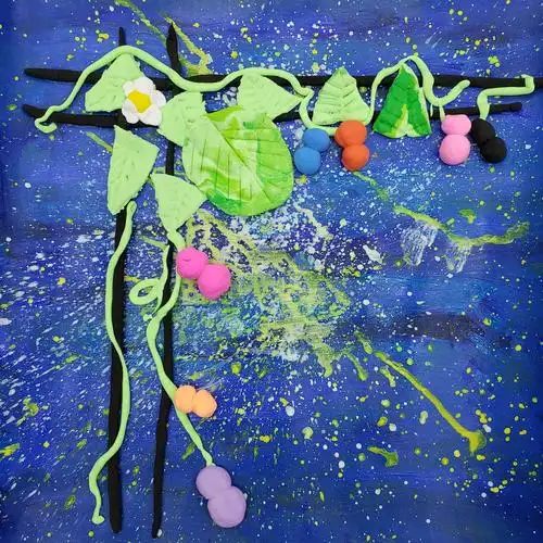 创意美术第一画《夜晚的葫芦》