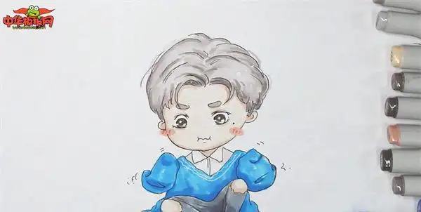 蔡徐坤q版简笔画教程(蔡徐坤q版简笔画黑白) - 网络编辑之家