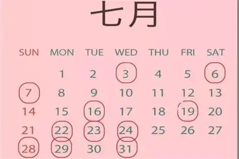 农历2021年七月黄道吉日