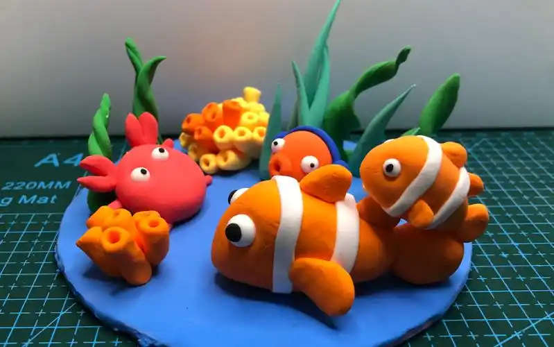 轻粘土-海底世界1:水草与珊瑚