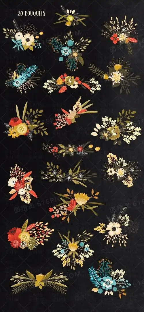 文艺花纹纹理素材