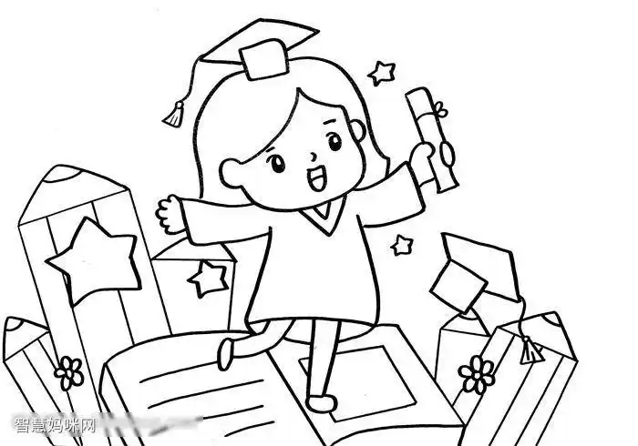 以我们毕业了为主题的简笔画(简笔画图片大全) -【爱个性】