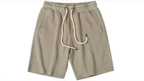 田径纯棉男士慢跑短裤休闲束带针织跑步短裤裤装