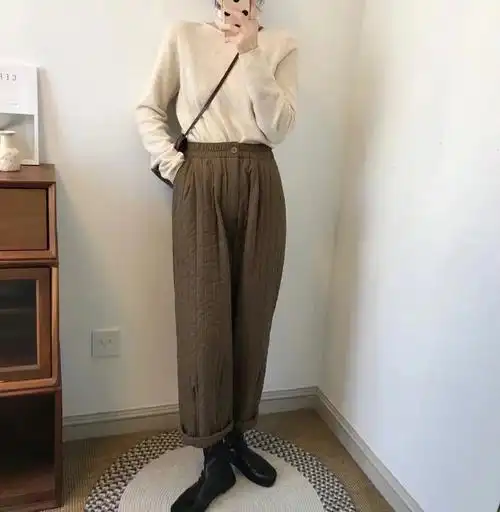 显瘦萝卜裤棉裤