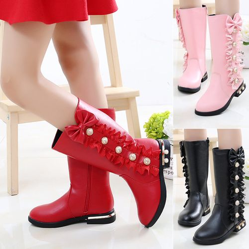 女童靴子冬季2023新款儿童韩版公主皮靴中大童高筒靴小女孩长靴子