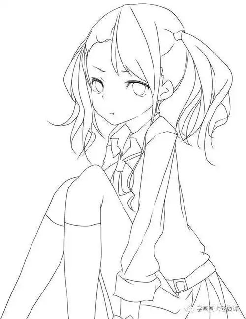 动漫线稿临摹素材高清动漫线稿新手临摹图片