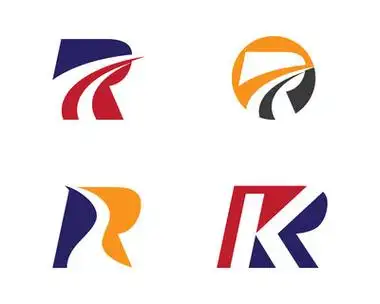r 信快 logo 模板矢量图标插画设计