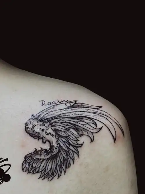 翅膀_纹身图案手稿图片_可欣93的纹身作品集